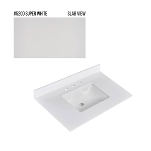New England Home Goods 37" x 22" Quartz Vanity Top with Blacksplash