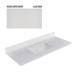 New England Home Goods 49" x 22" Quartz Vanity Top with Blacksplash