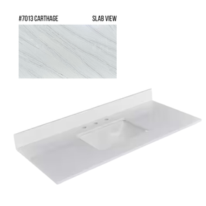 New England Home Goods 49" x 22" Quartz Vanity Top with Blacksplash