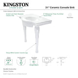 Templeton VPB1318 Ceramic Console Sink, White