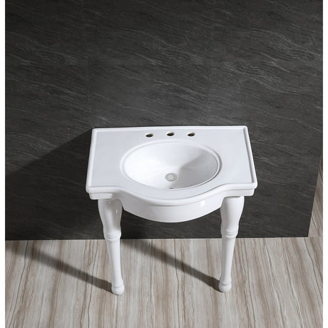 Templeton VPB1318 Ceramic Console Sink, White