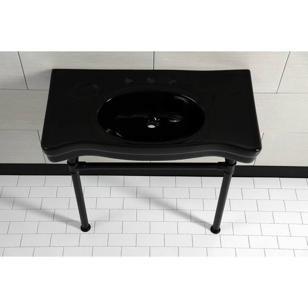 Imperial VPB1368BK Ceramic Console Sink Top, Black