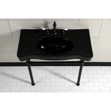 Imperial VPB136K0ST Vitreous China Console Sink, Black/Matte Black