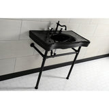 Imperial VPB136K0ST Vitreous China Console Sink, Black/Matte Black