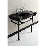 Imperial VPB136K0ST Vitreous China Console Sink, Black/Matte Black