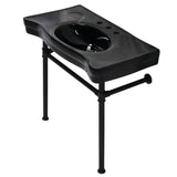 Imperial VPB136K0ST Vitreous China Console Sink, Black/Matte Black