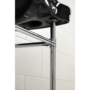 Imperial VPB136K1ST Vitreous China Console Sink, Black/Polished Chrome