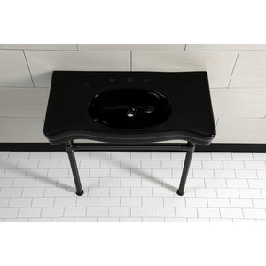 Imperial VPB136K5ST Vitreous China Console Sink, Black/Oil Rubbed Bronze