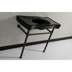 Imperial VPB136K5ST Vitreous China Console Sink, Black/Oil Rubbed Bronze