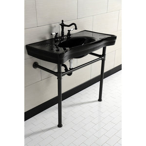 Imperial VPB136K5ST Vitreous China Console Sink, Black/Oil Rubbed Bronze