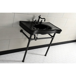 Imperial VPB136K5ST Vitreous China Console Sink, Black/Oil Rubbed Bronze