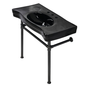 Imperial VPB136K5ST Vitreous China Console Sink, Black/Oil Rubbed Bronze