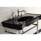 Imperial VPB136K6ST Vitreous China Console Sink, Black/Polished Nickel