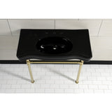 Imperial VPB136K7ST Vitreous China Console Sink, Black/Brushed Brass