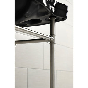 Imperial VPB136K8ST Vitreous China Console Sink, Black/Brushed Nickel