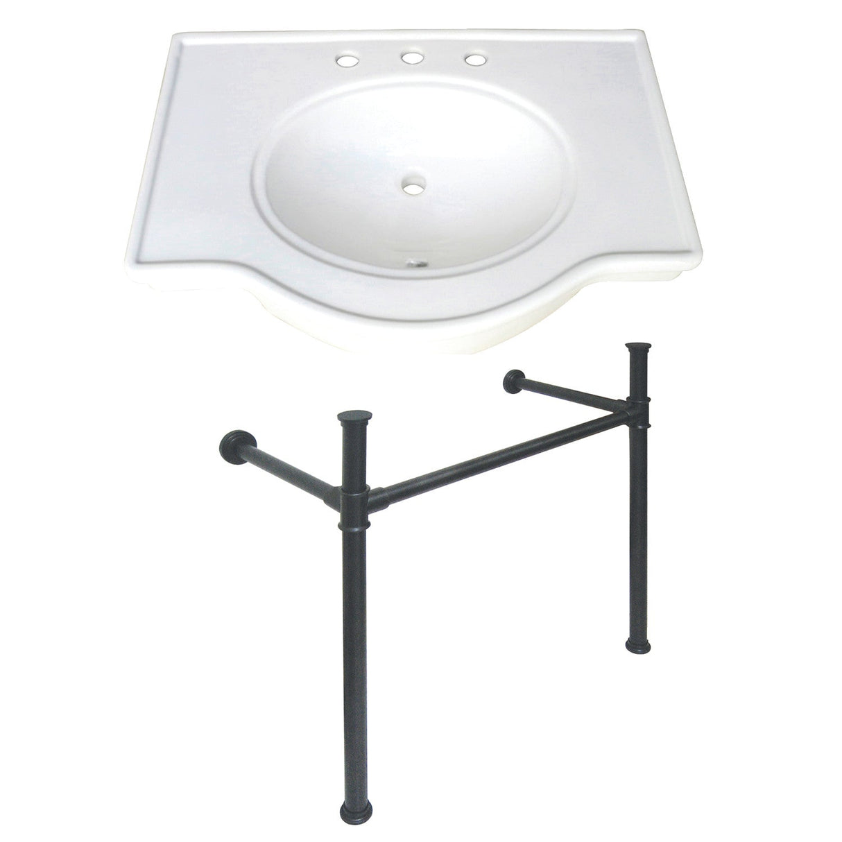 Templeton VPB1370ST Console Sink, White/Matte Black