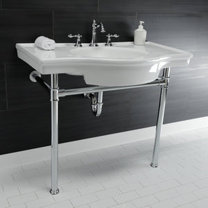 Templeton VPB1371ST Console Sink, White/Polished Chrome