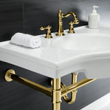 Templeton VPB1372ST Console Sink, White/Polished Brass