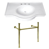 Templeton VPB1372ST Console Sink, White/Polished Brass