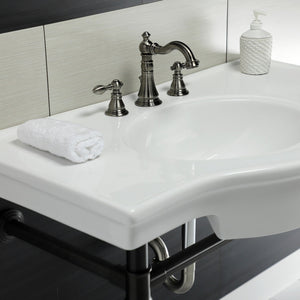 Templeton VPB1375ST Console Sink, White/Oil Rubbed Bronze