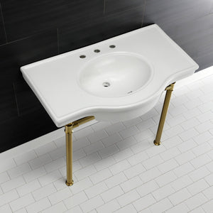 Templeton VPB1377ST Console Sink, White/Brushed Brass