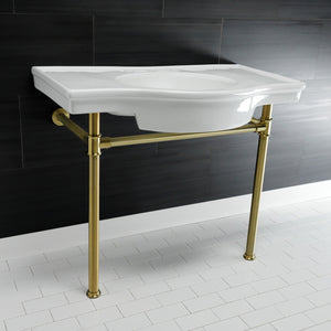 Templeton VPB1377ST Console Sink, White/Brushed Brass