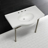 Templeton VPB1378ST Console Sink, White/Brushed Nickel