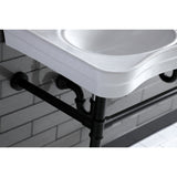 Imperial VPB14880ST Stainless Steel Double Bowl Console Sink, Matte Black