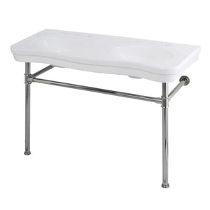 Imperial VPB14881ST Stainless Steel Double Bowl Console Sink, Polished Chrome
