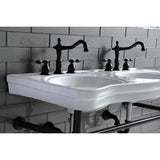 Imperial VPB14885ST Stainless Steel Double Bowl Console Sink, Oil Rubbed Bronze