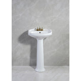 Stuart VPB2034 20-Inch Ceramic Pedestal Sink (4-Inch, 3 Hole), Glossy White