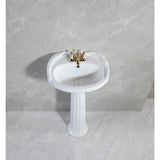 Stuart VPB2034 20-Inch Ceramic Pedestal Sink (4-Inch, 3 Hole), Glossy White