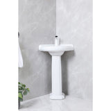 Pilaster VPB2210 22-Inch Ceramic Pedestal Sink (Single Hole), Glossy White