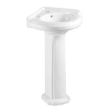 Pilaster VPB2210 22-Inch Ceramic Pedestal Sink (Single Hole), Glossy White