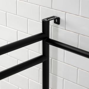 Fauceture VPB2216300 Console Sink Base with Glass Shelf, Frosted Glass/Matte Black