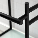 Fauceture VPB2216300 Console Sink Base with Glass Shelf, Frosted Glass/Matte Black