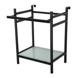 Fauceture VPB2216300 Console Sink Base with Glass Shelf, Frosted Glass/Matte Black
