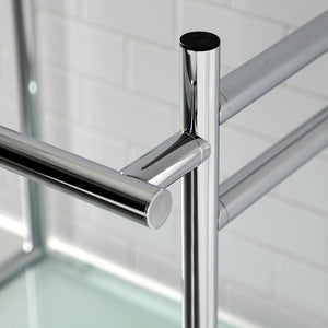 Fauceture VPB2216301 Console Sink Base with Glass Shelf, Frosted Glass/Polished Chrome