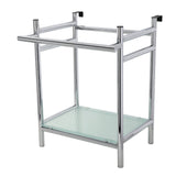 Fauceture VPB2216301 Console Sink Base with Glass Shelf, Frosted Glass/Polished Chrome