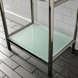 Fauceture VPB2216306 Console Sink Base with Glass Shelf, Frosted Glass/Polished Nickel