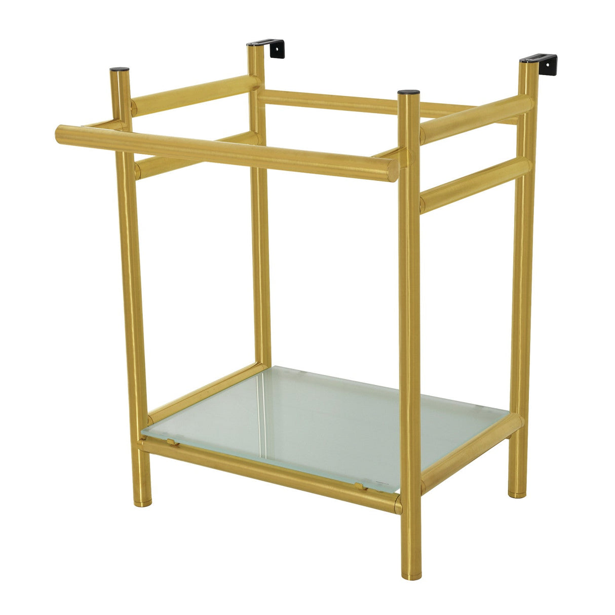Fauceture VPB2216307 Console Sink Base with Glass Shelf, Frosted Glass/Brushed Brass