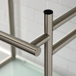 Fauceture VPB2216308 Console Sink Base with Glass Shelf, Frosted Glass/Brushed Nickel