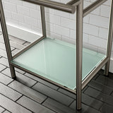 Fauceture VPB2216308 Console Sink Base with Glass Shelf, Frosted Glass/Brushed Nickel