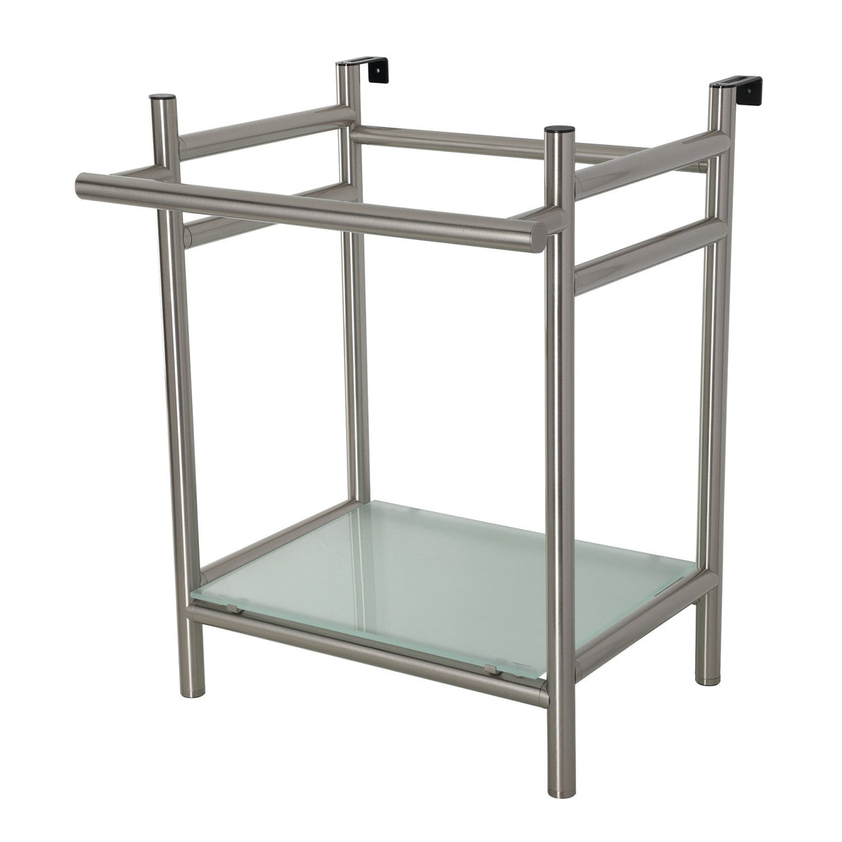 Fauceture VPB2216308 Console Sink Base with Glass Shelf, Frosted Glass/Brushed Nickel