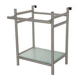 Fauceture VPB2216308 Console Sink Base with Glass Shelf, Frosted Glass/Brushed Nickel