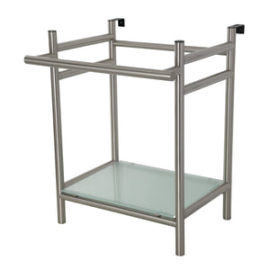 Fauceture VPB2216308 Console Sink Base with Glass Shelf, Frosted Glass/Brushed Nickel