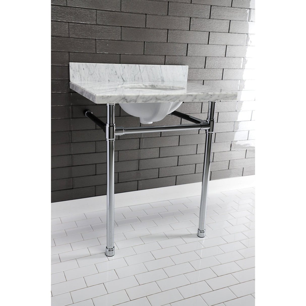 Dreyfuss VPB2218331 Stainless Steel Console Sink Legs, Polished Chrome