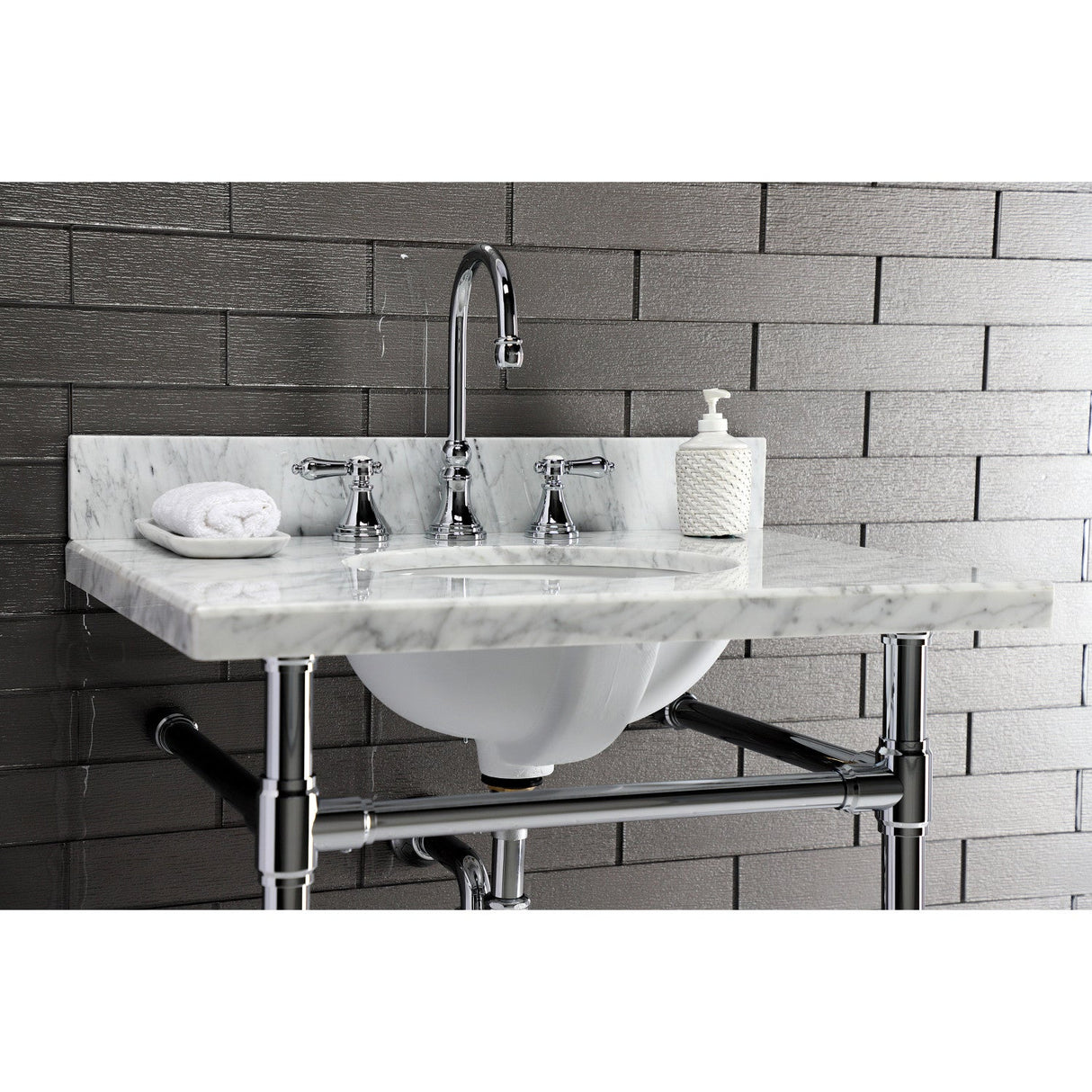 Dreyfuss VPB2218331 Stainless Steel Console Sink Legs, Polished Chrome