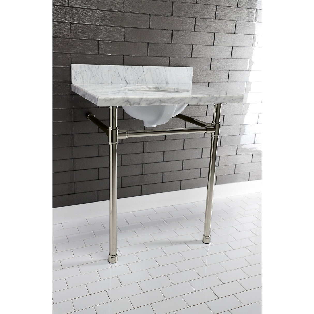 Dreyfuss VPB2218336 Stainless Steel Console Sink Legs, Polished Nickel