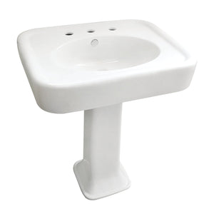 Robert VPB2268 Pedestal Sink, White